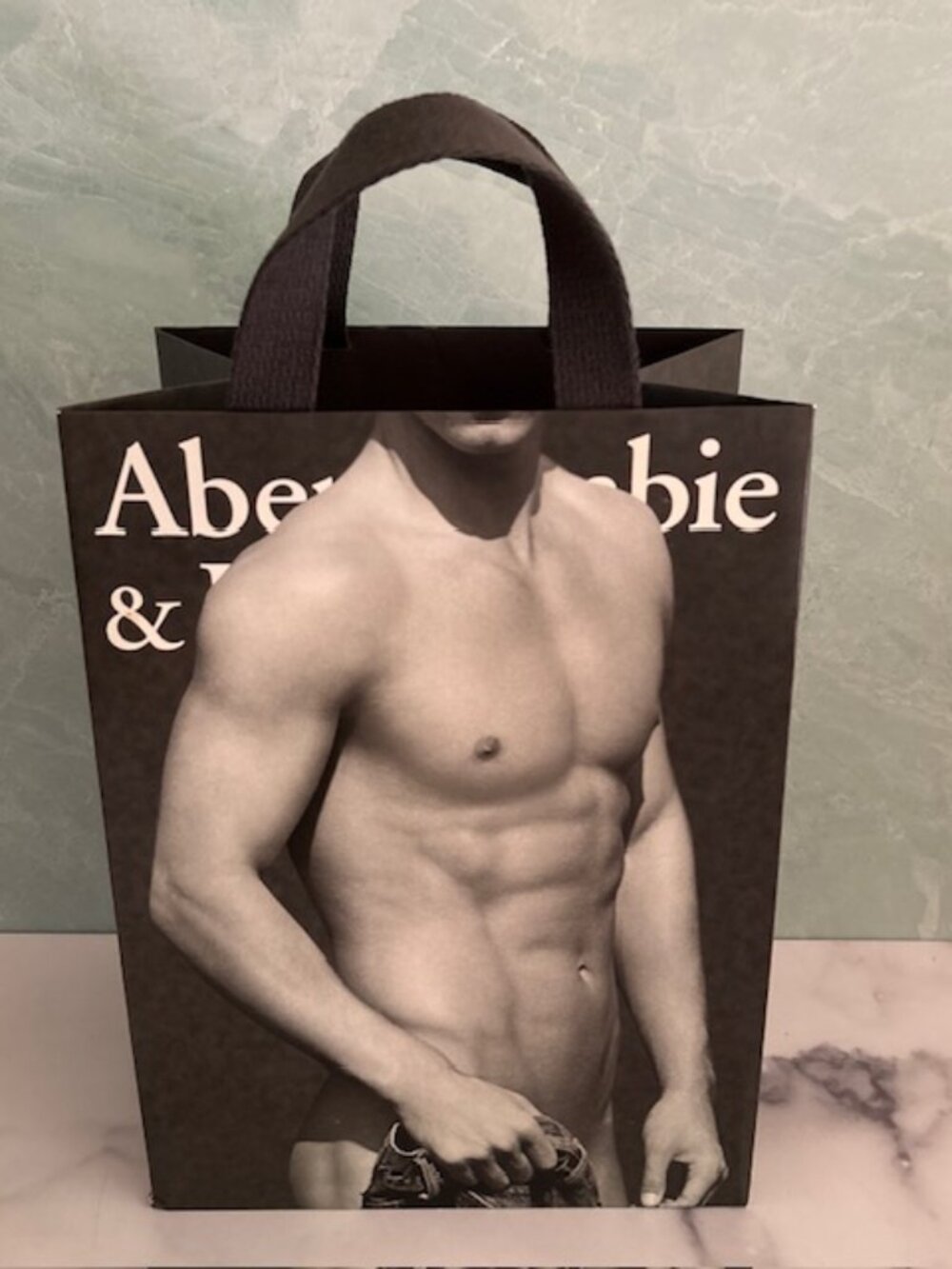 Vintage ABERCROMBIE & FITCH Shopping Bag Steamy Sexy Male Model Collectible
